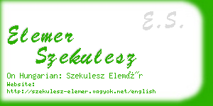 elemer szekulesz business card